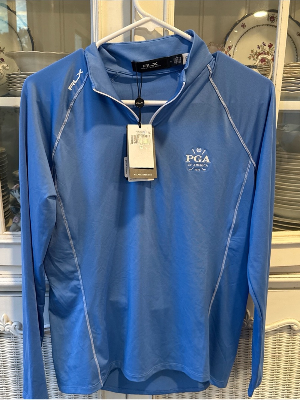 RLX Ralph Lauren Men's PGA Light Blue Long Sleeve Swim Rash Guard